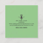 Honey Bee Skincare Gold Folie Op Groen Vierkante Visitekaartje (Achterkant)