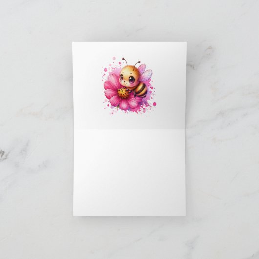 Honey bee thema Meisje's Baby shower Dank u Bedankkaart (Binnen)