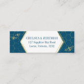 Honey Bee Turquoise Gold Motif Carte d'adresse per (Devant)