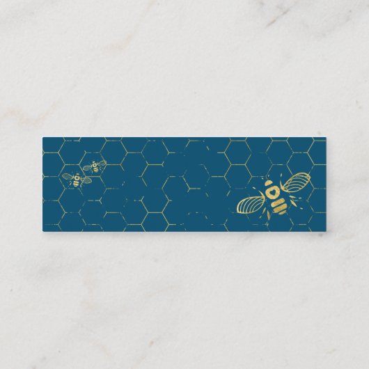 Honey Bee Turquoise Gold Motif Carte d'adresse per (Dos)