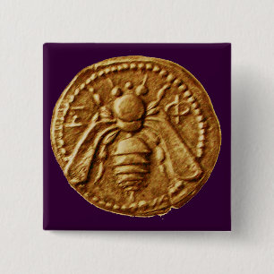 HONEY BEE VIERKANTE BUTTON 5,1 CM