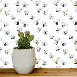 Honey Bee White Behang