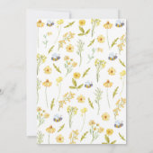 Honey Bee Wildflower Baby shower Invitation Kaart (Achterkant)
