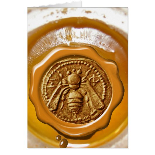 HONEY BEE YELLOW BROWN WAX SEAL (Voorkant)