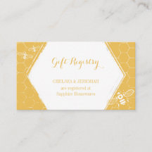 Honey Bee Yellow Cadeau Registry Card