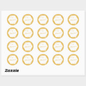 Honey Bee Yellow Custom Name Sticker Wedding (Vel)