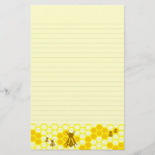 Honey Bee Yellow Honeycomb bekleed briefpapier