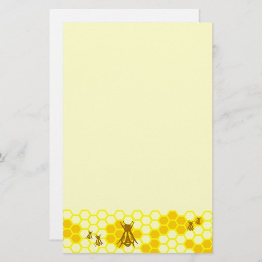 Honey Bee Yellow Honeycomb papeterie (Devant / Derrière)