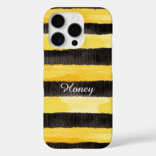 Honey Bee Zwart Goud Geel Kerstmis iPhone 16 Pro Hoesje
