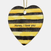 Honey Bee Zwart Goud Geel Kerstmis Keramisch Ornament (Links)