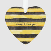 Honey Bee Zwart Goud Geel Kerstmis Ornament (voorkant)