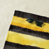 Honey Bee Zwart Goud Geel Kerstmis Strandlaken (In situ)