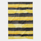 Honey Bee Zwart Goud Geel Kerstmis Theedoek (Verticaal)