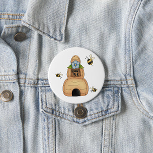 Honey Beehive Ronde Button 7,6 Cm