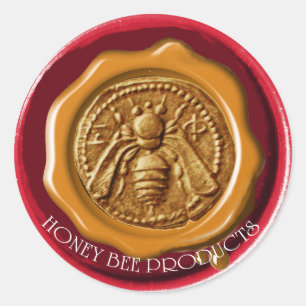 HONEY BEEKEEPER BEEKEEPER RODE BROWN WAX SEAL RONDE STICKER