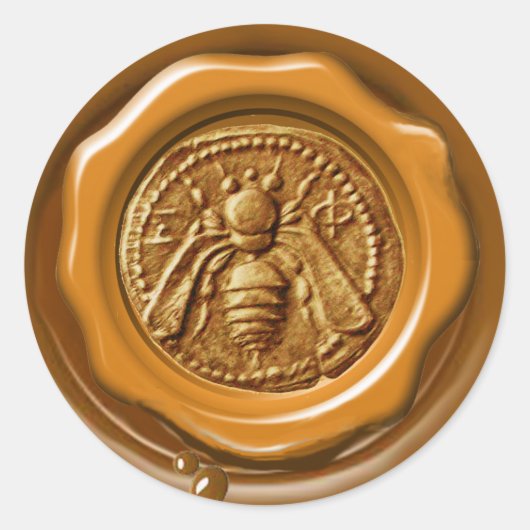 HONEY BEEKEEPER BEEKEEPER RODE BROWN WAX SEAL RONDE STICKER (Voorkant)