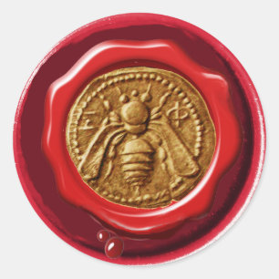 HONEY BEEKEEPER BEEKEEPER RODE BROWN WAX SEAL RONDE STICKER