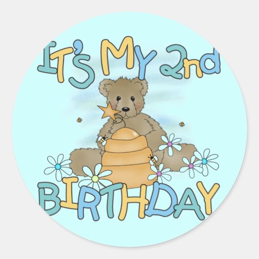 Honey Beer 2e Verjaardag T-shirts en geschenken Ronde Sticker (Voorkant)