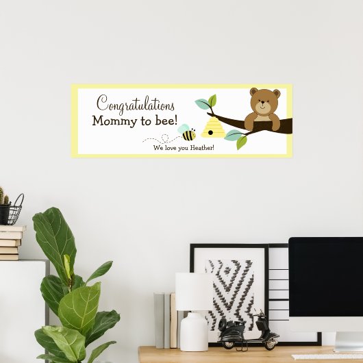 Honey Beer Custom Baby shower Banner Print (Thuiskantoor)