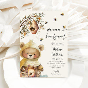 Honey Beer We kunnen bijna wachten Baby shower Kaart