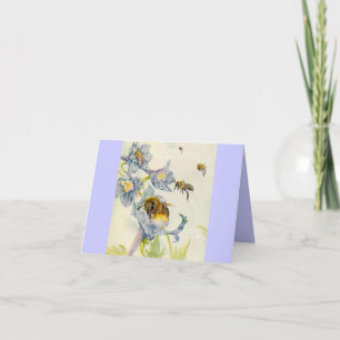 Honey Bees & Fleurs sauvages Lilac Merci Cartes