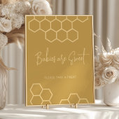 Honey Beige Baby shower Baby's zijn zoet dessert Poster