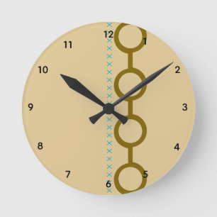 Honey Biege Gold Glow Acryl Wandklok Ronde Klok