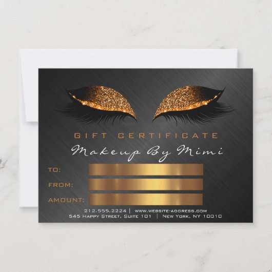 Honey Black Lashes Makeup Artist Certificate Gift (Voorkant)
