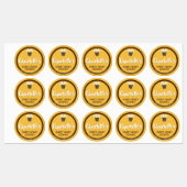 Honey Bright Yellow Cupcake Schattige baklabel Labels (Vel)