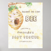 Honey Bumble Bee Baby shower Affiche de bienvenue (Devant)