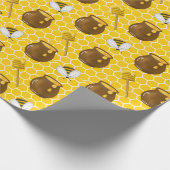 Honey Bumble Bee Gnome Pattern Cadeaupapier (Hoek)