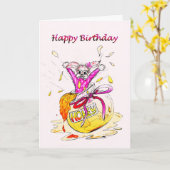 Honey Bunny Joyeux Anniversaire amusant carte de d (Fleur jaune)