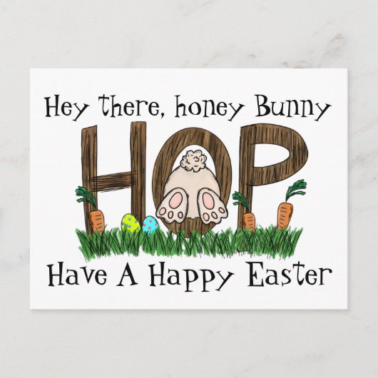Honey Bunny Rabbit Briefkaart (Voorkant)