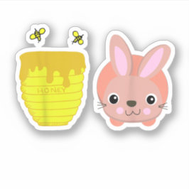 Honey Bunny Schattig & Grappig Konijn Dierenliefhe Sticker