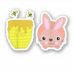 Honey Bunny Schattig & Grappig Konijn Dierenliefhe Sticker