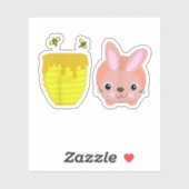 Honey Bunny Schattige & Funny Rabbit Dierenvriende Sticker (Vel)