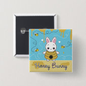 Honey Bunny Vierkante Button 5,1 Cm (Voorkant /achterkant)