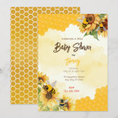 Honey Comb Bee Baby shower Kaart (Voorkant / Achterkant)