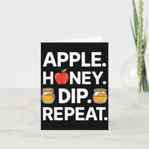 Honey Dip Repeat Grappige Rosh Hashanah Joodse Nie Kaart