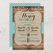Honey Do BBQ Engagement Party Ik Nodig Koppels Uit Kaart (Voorkant / Achterkant)