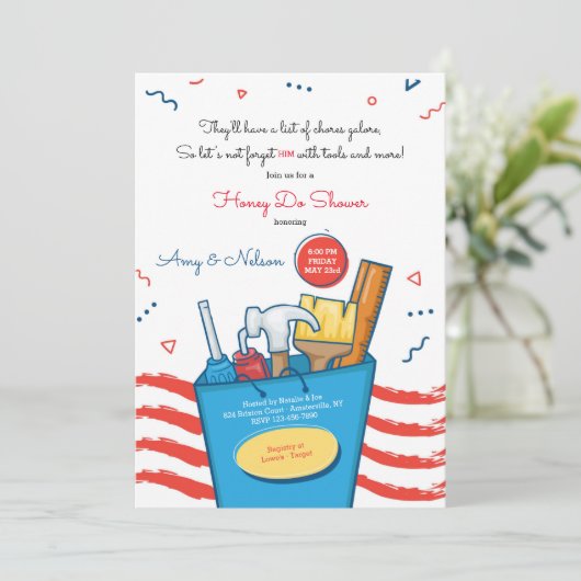 Honey Do Douche Uitnodiging (Staand voorkant)