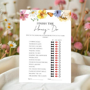 Honey Do lijst Boho Vrijgezellenfeest spel Kaart