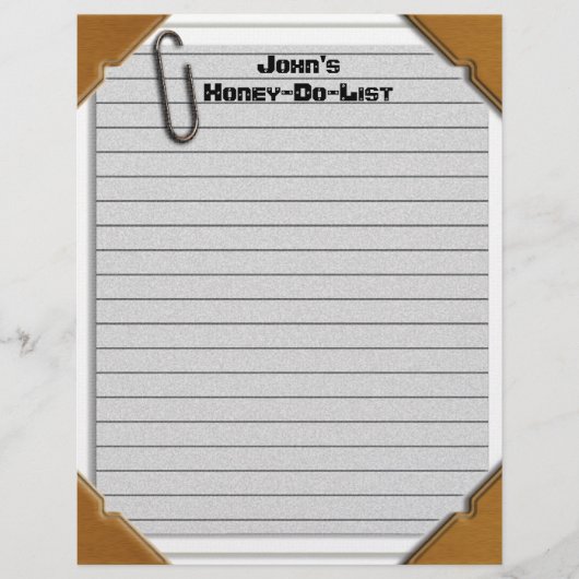Honey-Do-List Letterhead Stationery (Voorkant)