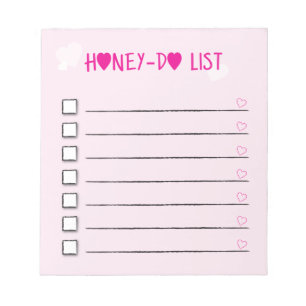 Honey Do List Roze Hearts Checklist Wife Husband Notitieblok