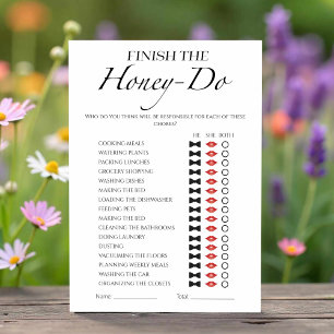 Honey Do Liste Minimaliste Fête des mariées Carte