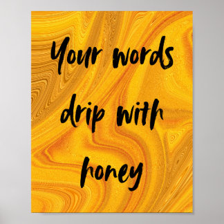Honey Drip Art Print in Goud