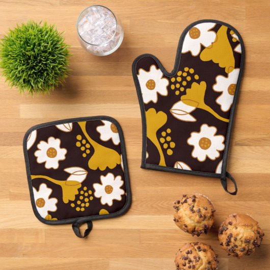 Honey Float Black Pot Holder Set (Top down)