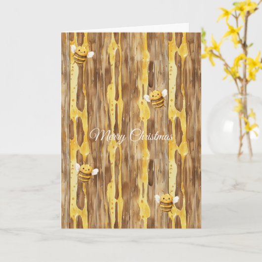 Honey Happy Bees Christmas   Kaart (Gele Bloem)