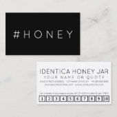 #HONEY hashtag loyaliteitspunkkaart Klantenkaartje (Voorkant / Achterkant)