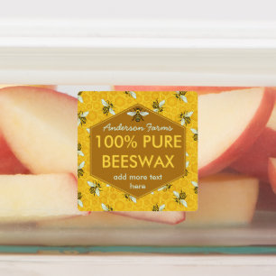 Honey Jar bijes Pure Beeswax Apiary Boerderij Busi Labels